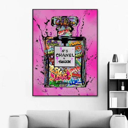 Captivating Fusion: Chanel No. 5 by Freedom Graffiti Art Poster Wall Poster