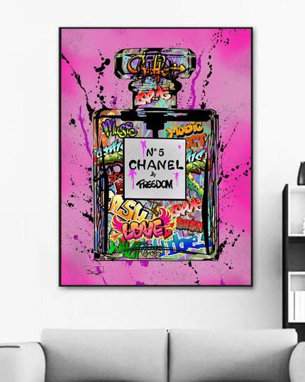 Captivating Fusion: Chanel No. 5 by Freedom Graffiti Art Poster Wall Poster