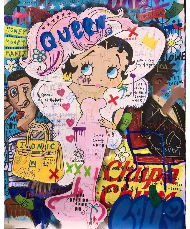 Cartoon Chic - Animated Betty Boop Grafitti Playful Poster Wall Poster