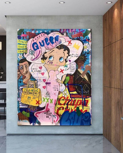 Cartoon Chic - Animated Betty Boop Grafitti Playful Poster Wall Poster