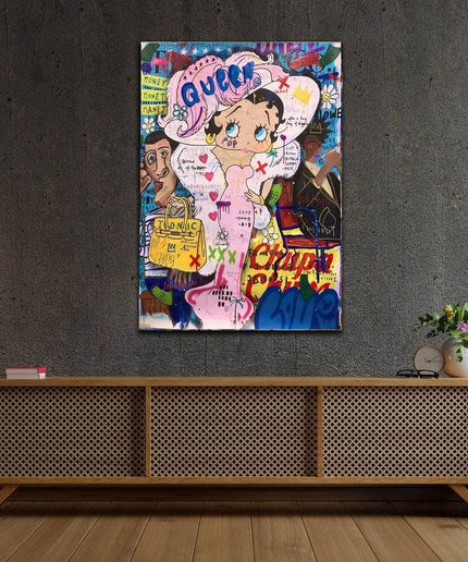 Cartoon Chic - Animated Betty Boop Grafitti Playful Poster Wall Poster
