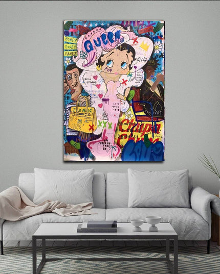 Cartoon Chic - Animated Betty Boop Grafitti Playful Poster Wall Poster