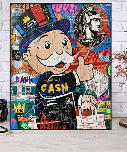 Cash Rules - Alec Monopoly Street Art Graffiti Canvas Poster Wall Poster