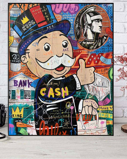Cash Rules - Alec Monopoly Street Art Graffiti Canvas Poster Wall Poster