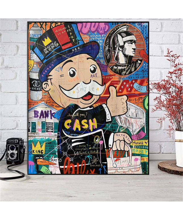 Cash Rules - Alec Monopoly Street Art Graffiti Canvas Poster Wall Poster