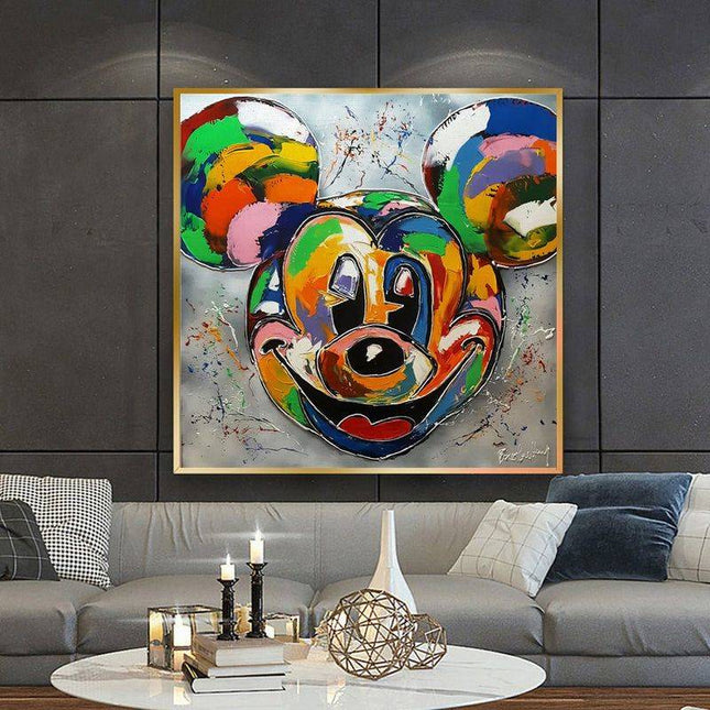 Cheerful Disney Icon: Colorful Mickey Mouse Print Wall Poster
