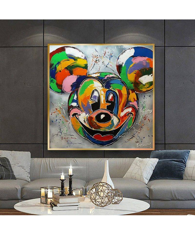 Cheerful Disney Icon: Colorful Mickey Mouse Print Wall Poster