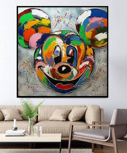 Cheerful Disney Icon: Colorful Mickey Mouse Print Wall Poster