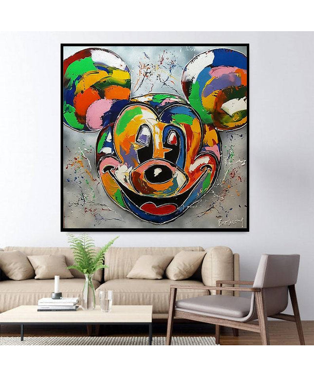 Cheerful Disney Icon: Colorful Mickey Mouse Print Wall Poster