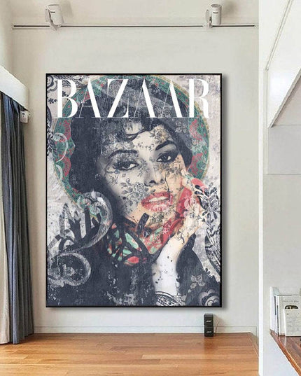 Chic and Bold with the Bazaar Cover Graffiti Canvas Decor Poster Wall Poster