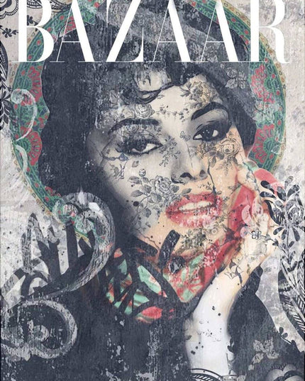 Chic and Bold with the Bazaar Cover Graffiti Canvas Decor Poster Wall Poster