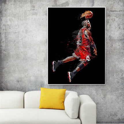 Classic Michael Jordan - Flying Air Dunk Canvas Poster Wall Poster