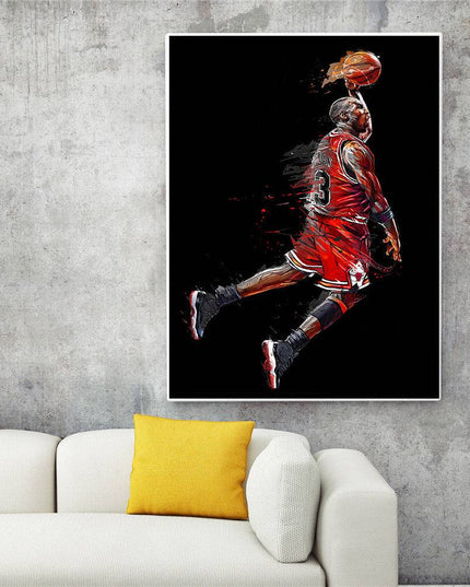 Classic Michael Jordan - Flying Air Dunk Canvas Poster Wall Poster