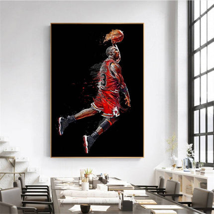 Classic Michael Jordan - Flying Air Dunk Canvas Poster Wall Poster