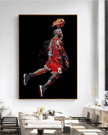 Classic Michael Jordan - Flying Air Dunk Canvas Poster Wall Poster