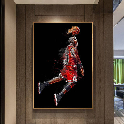 Classic Michael Jordan - Flying Air Dunk Canvas Poster Wall Poster