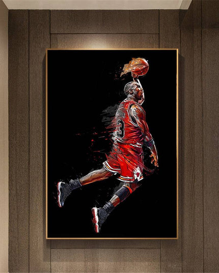 Classic Michael Jordan - Flying Air Dunk Canvas Poster Wall Poster