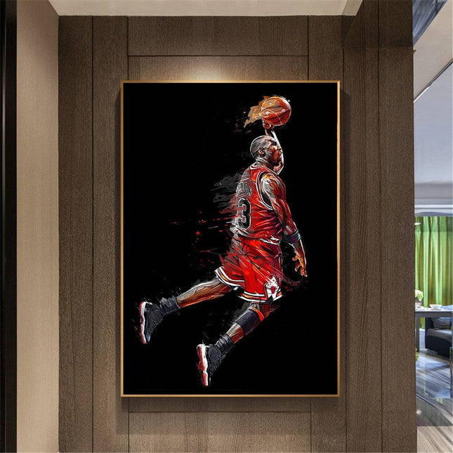 Classic Michael Jordan - Flying Air Dunk Canvas Poster Wall Poster