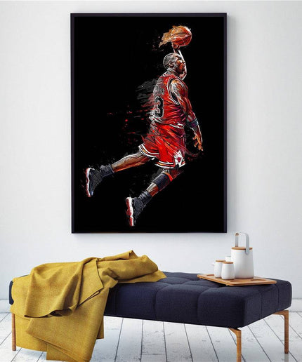 Classic Michael Jordan - Flying Air Dunk Canvas Poster Wall Poster