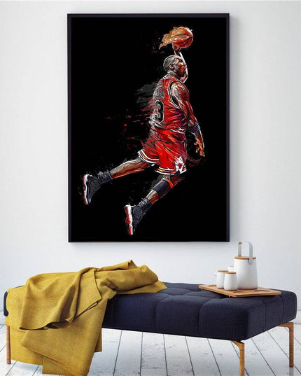Classic Michael Jordan - Flying Air Dunk Canvas Poster Wall Poster