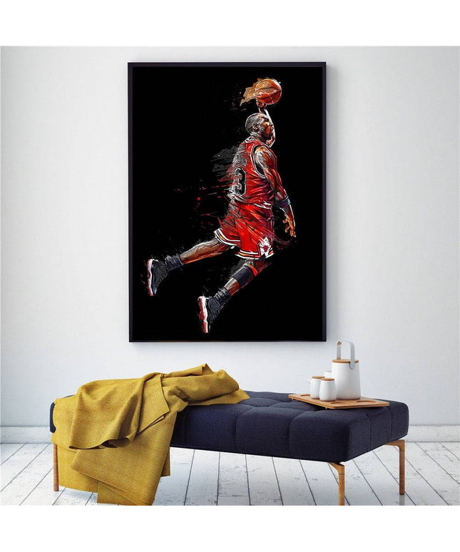 Classic Michael Jordan - Flying Air Dunk Canvas Poster Wall Poster
