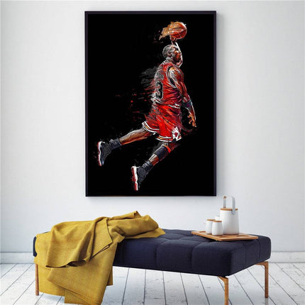 Classic Michael Jordan - Flying Air Dunk Canvas Poster Wall Poster