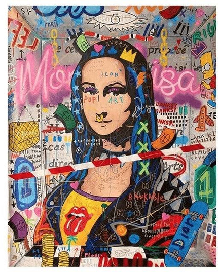Colorful Funny Graffiti Wall Art - Artistic & Colorful Canvas Print