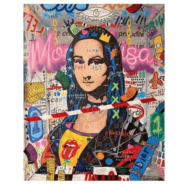 Colorful Funny Graffiti Wall Art - Artistic & Colorful Canvas Print