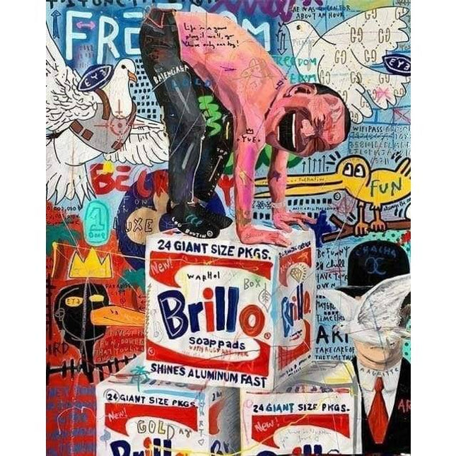 Colorful Funny Graffiti Wall Art - Artistic & Colorful Canvas Print