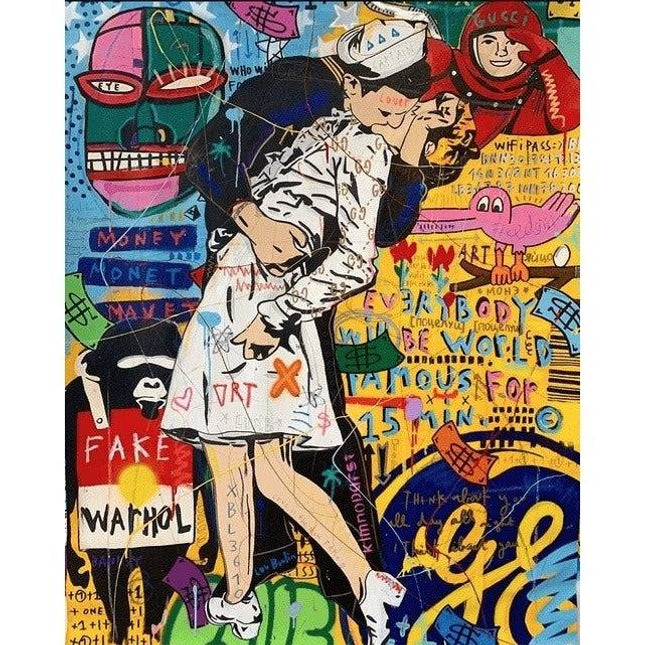 Colorful Funny Graffiti Wall Art - Artistic & Colorful Canvas Print