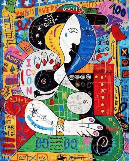 Colorful Funny Graffiti Wall Art - Artistic & Colorful Canvas Print