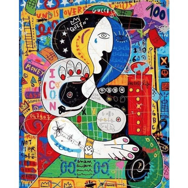 Colorful Funny Graffiti Wall Art - Artistic & Colorful Canvas Print