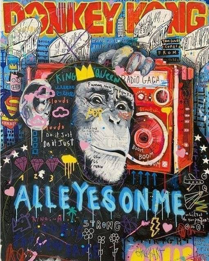 Colorful Funny Graffiti Wall Art - Artistic & Colorful Canvas Print