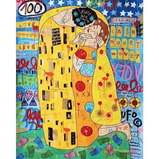 Colorful Funny Graffiti Wall Art - Artistic & Colorful Canvas Print