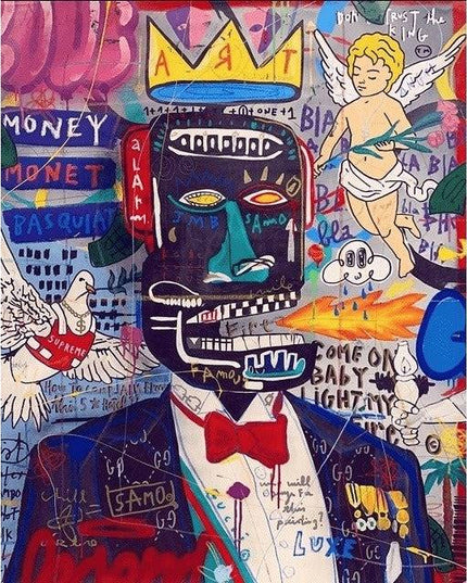 Colorful Funny Graffiti Wall Art - Artistic & Colorful Canvas Print