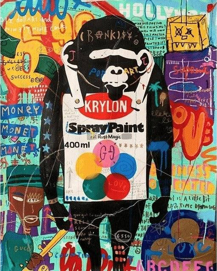 Colorful Funny Graffiti Wall Art - Artistic & Colorful Canvas Print