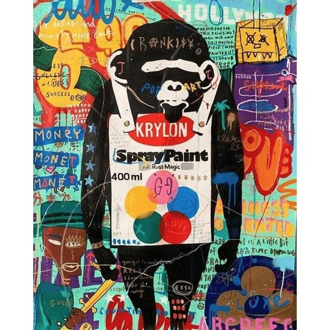 Colorful Funny Graffiti Wall Art - Artistic & Colorful Canvas Print