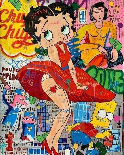 Colorful Funny Graffiti Wall Art - Artistic & Colorful Canvas Print