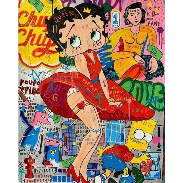 Colorful Funny Graffiti Wall Art - Artistic & Colorful Canvas Print
