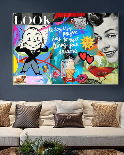 Comical Capitalism Monopoly Alec Funny Art Wall Poster - Playful Canvas Print