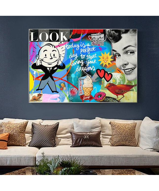 Comical Capitalism Monopoly Alec Funny Art Wall Poster - Playful Canvas Print