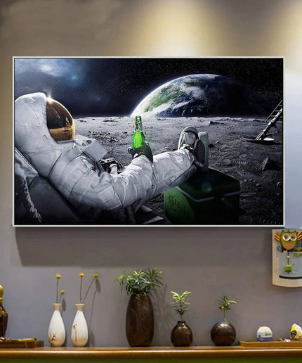 Astronaut and Beer Wall Poster
