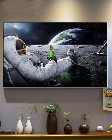 Astronaut and Beer Wall Poster