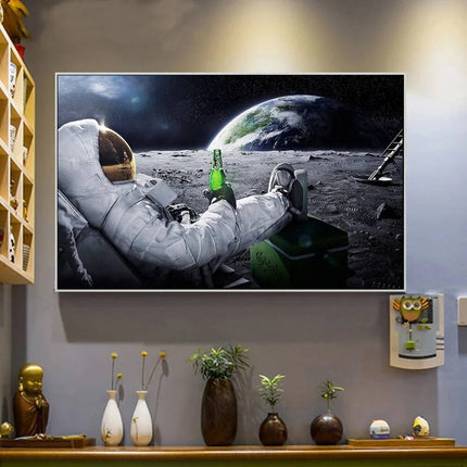 Astronaut and Beer Wall Poster