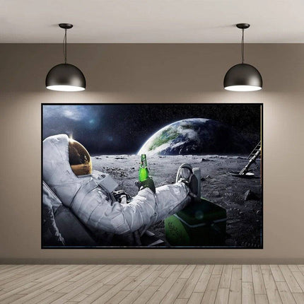 Astronaut and Beer Wall Poster