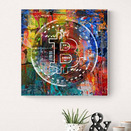 Cryptocurrency Artistry: Bitcoin Brilliance Icon Print Wall Poster