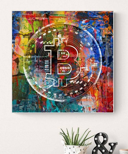 Cryptocurrency Artistry: Bitcoin Brilliance Icon Print Wall Poster