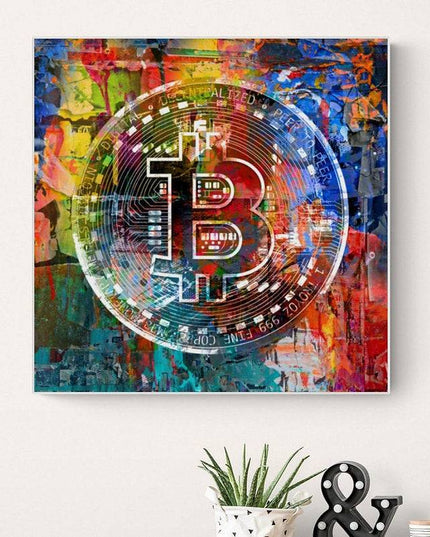 Cryptocurrency Artistry: Bitcoin Brilliance Icon Print Wall Poster