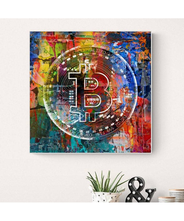 Cryptocurrency Artistry: Bitcoin Brilliance Icon Print Wall Poster