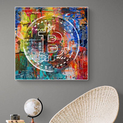 Cryptocurrency Artistry: Bitcoin Brilliance Icon Print Wall Poster